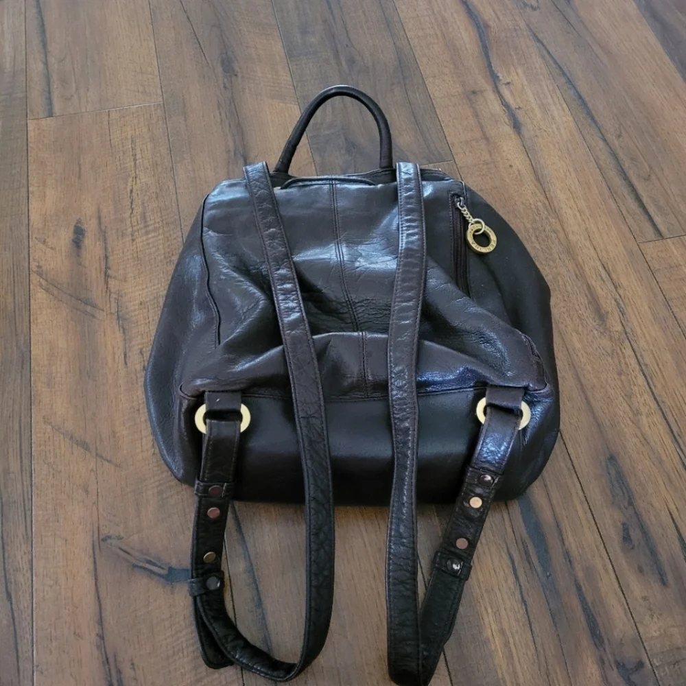 Perlina‎ 90's Chocolate Brown Leather Backpack